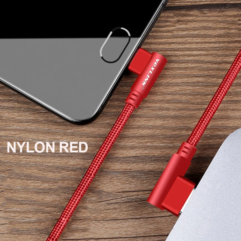 VOXLINK 90 градусов usb type C Быстрая зарядка c кабель шнур для передачи данных зарядное