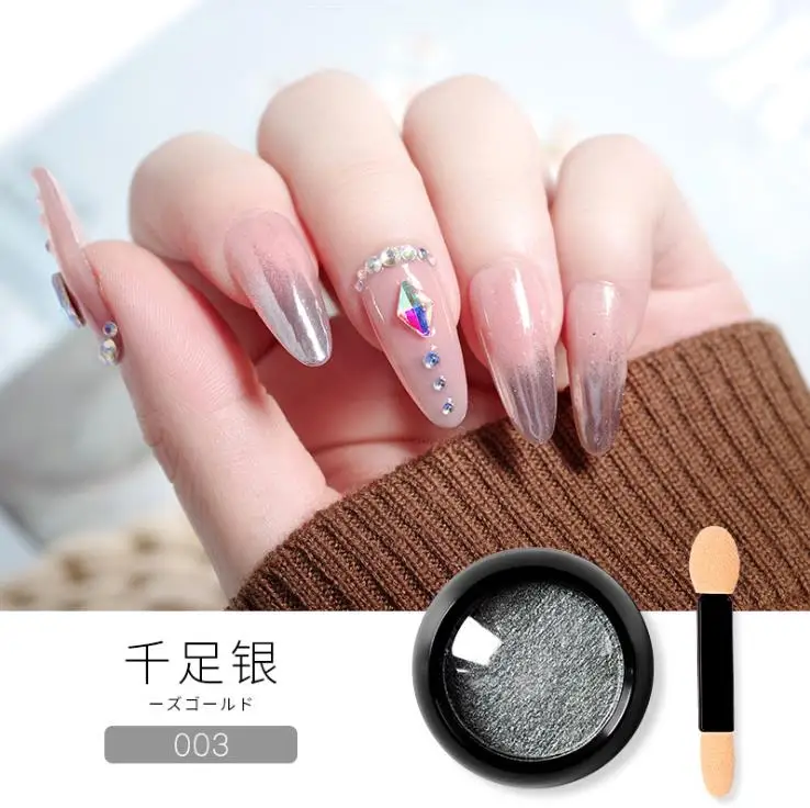 Блеск для полировки ногтей 1 шт. порошок с зеркальным эффектом хромированный