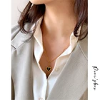 Ожерелье Peri'sBox с гравировкой в виде сердца, комплект из черной акриловой цепочки, ожерелья, подвески в богемном стиле, винтажное ожерелье для 2020