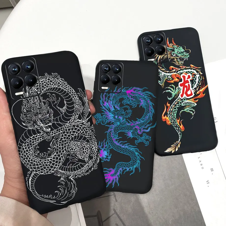 Чехол с изображением дракона для Realme 8 2021 силиконовый чехол 6 4 дюйма забавным