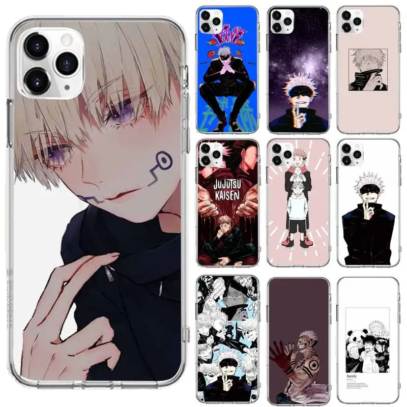 

jujutsu kaisen Phone Case Transparent for iPhone 6 7 8 11 12 s mini pro X XS XR MAX Plus se cover funda shell