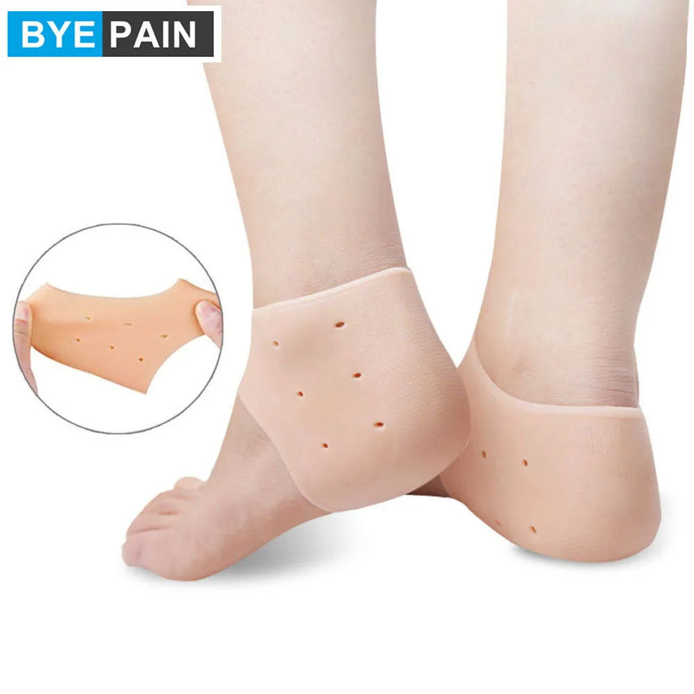 

1Pair BYEPAIN Plantar Fasciitis Silicone Gel Sleeve Breathable Protective Heel Air Support Reduce Pressure on Heel, Relief Pain