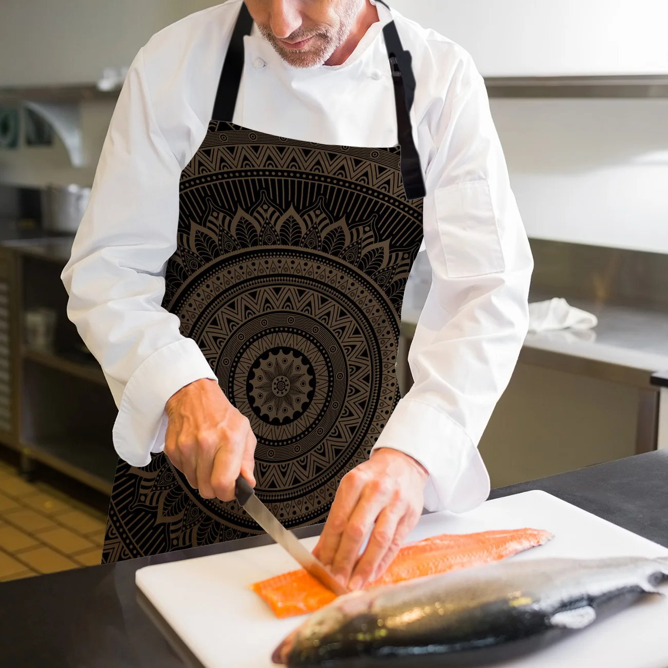 Хиппи черная мандала богемный стиль кухонные женские фартуки Детская рабочая