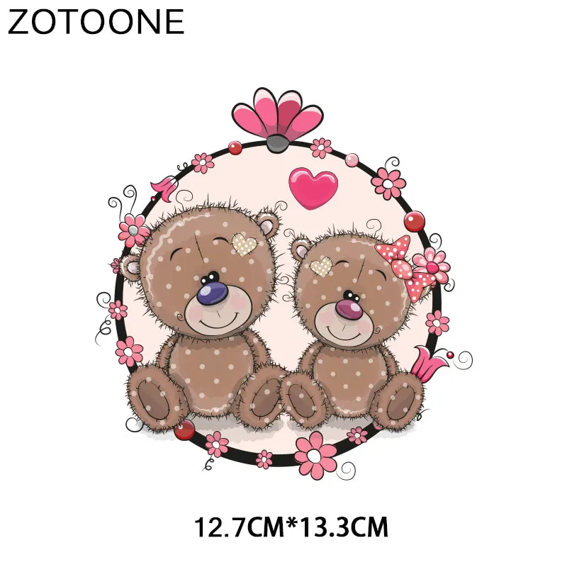 1552 ZOTOONE милые животные обезьяна медведь Железные на патч передачи для одежды футболки приложения DIY теплопередачи аппликации стикер E - Цвет: 1552