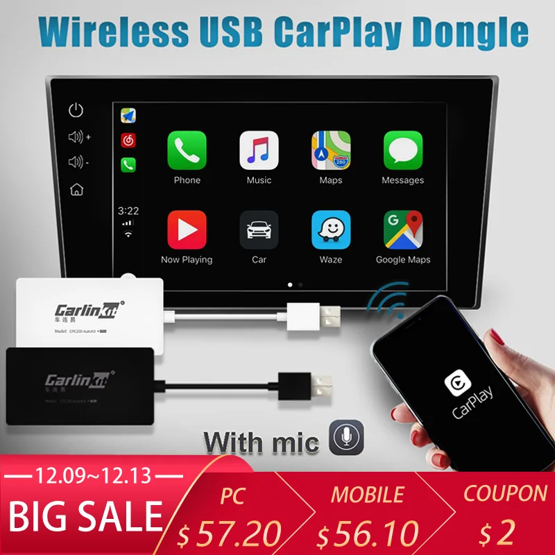 Carlinkit Wireless Smart Link Apple Внешний порт Carplay для Android навигации плеер Mini USB Carplay Stick с авто