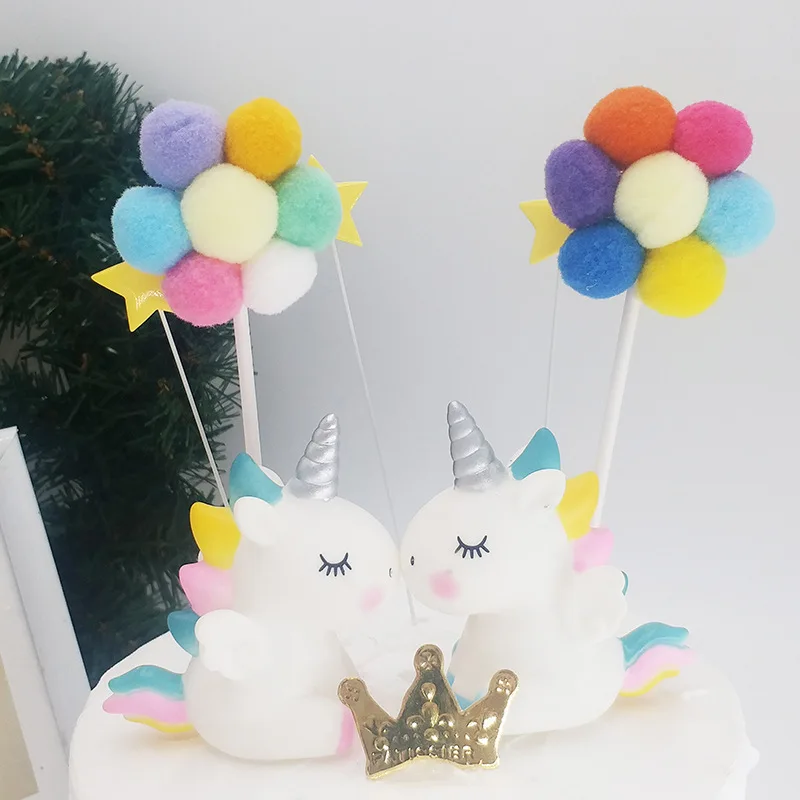 Звездное небо День рождения фестиваль торт карты партии Декор 2 шт. розовый