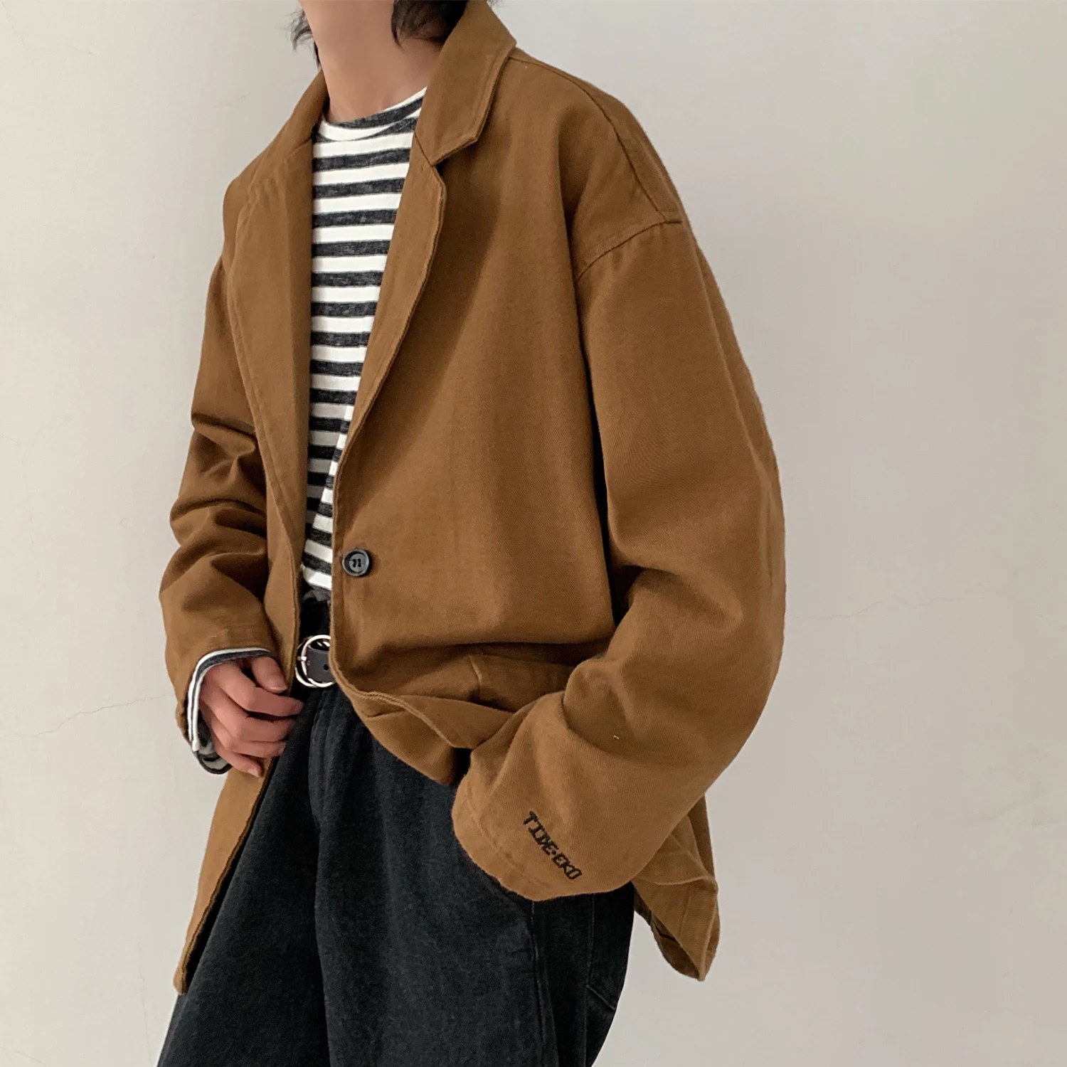 Фото 2019 мужское Свободное пальто Блейзер хлопковая уличная верхняя одежда