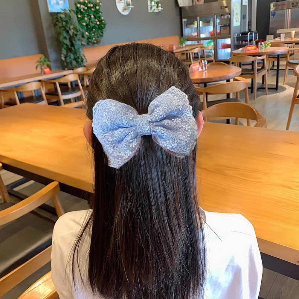 

Fashion Lace Bowknot Hair Clips Hairpin for Women Girls French Hair Barrette Accessories Headwear Ponytail Holder