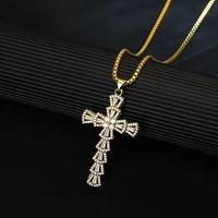 simple jesus christian cross pendant stainless steel chain men choker necklace for women necklace punk jewelry as gift