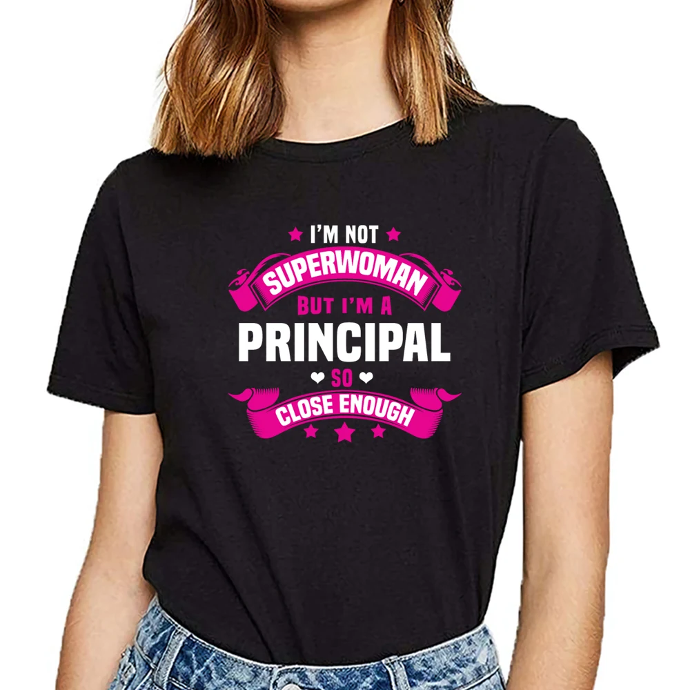 

Tops T Shirt Women principal Design Black Cotton Female Tshirt