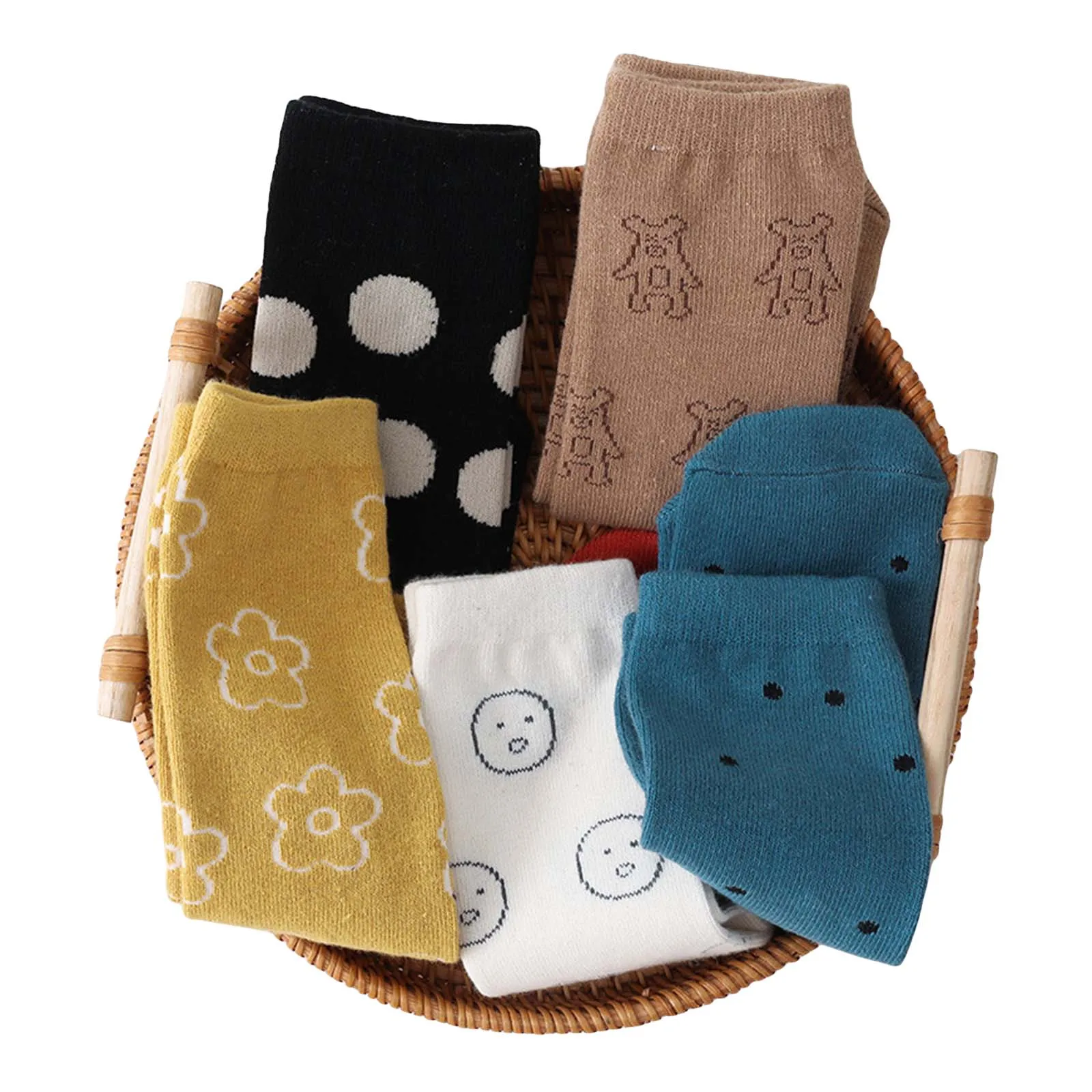 

Autumn/Winter Kids Cartoon Pattern Cute Socks, Stretchy Seamless Toe Hosiery for Boys/Girls, 0-5 Years