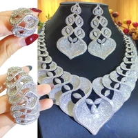 kellybola luxury sparkle dubai africa necklace earrings bracelets ring jewelry set female bride wedding banquet exquisite 4pcs