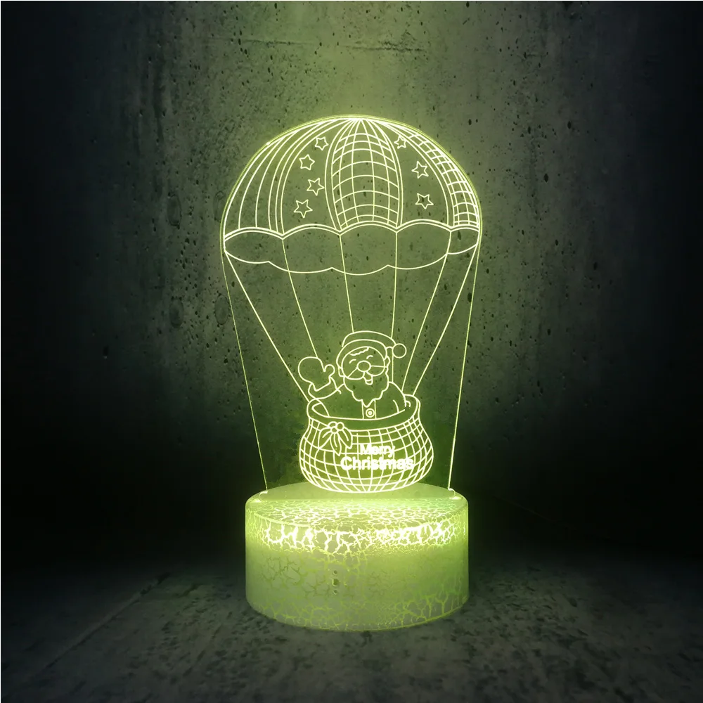 Рождественская серия Санта Клаус 3D USB Светодиодная лампа Настольный ночной