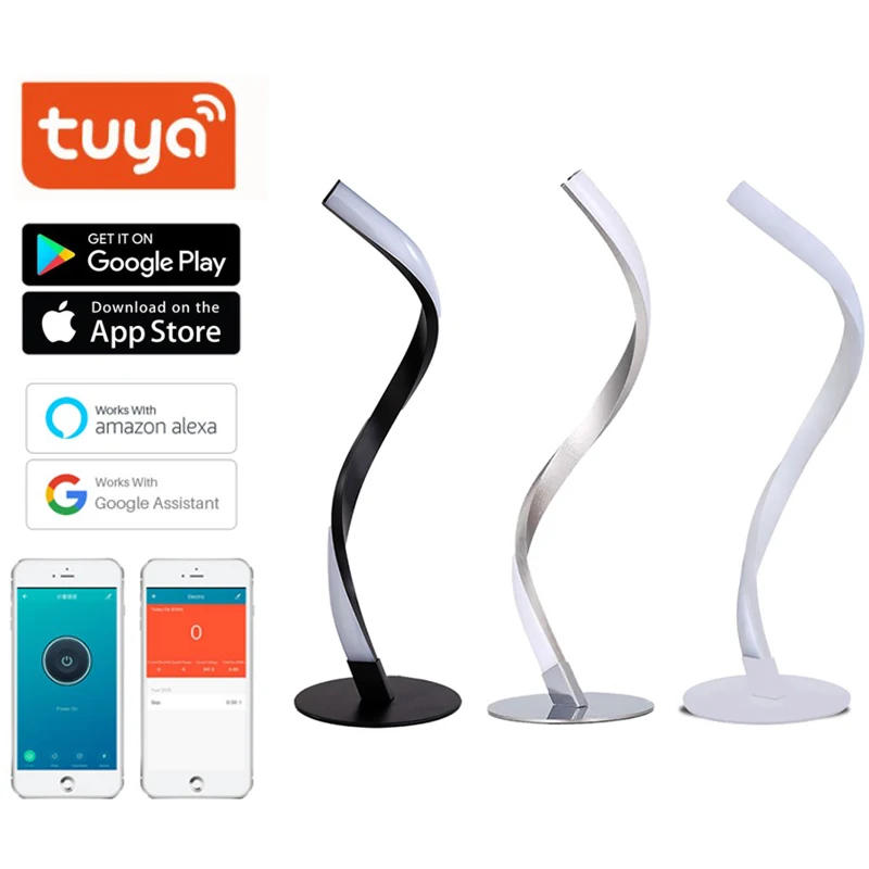 

Лампа светодиодная спиральная для прикроватного столика, с голосовым управлением и управлением через приложение