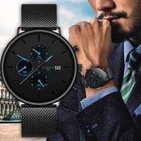 mens watches quartz watch casual slim mesh steel waterproof sport watch luxury fashion men business clock relogio masculino