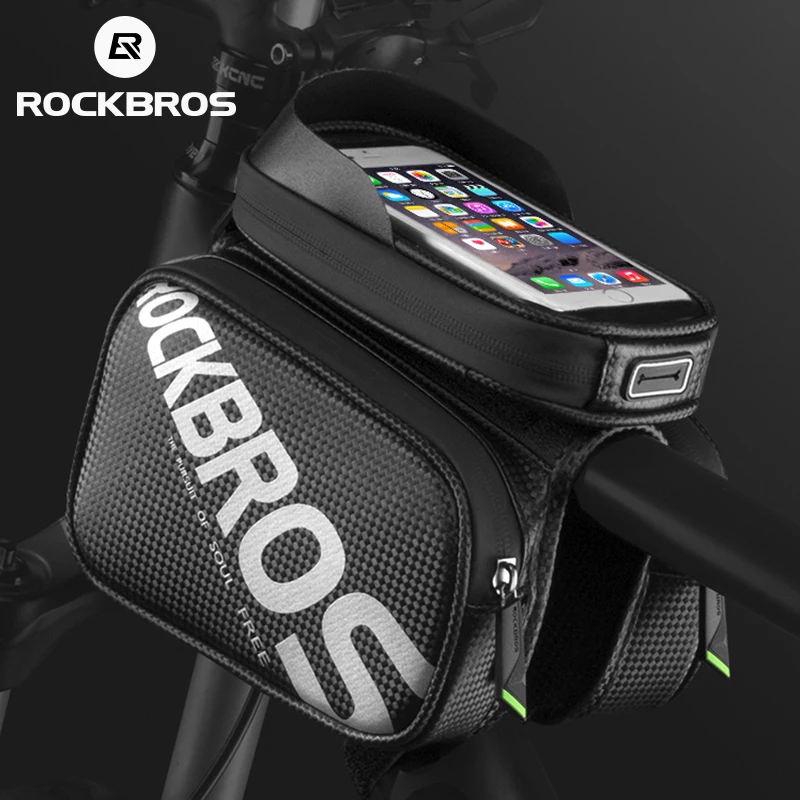 

Велосипедная сумка ROCKBROS, водонепроницаемая сумка на верхнюю трубу для телефона с сенсорным экраном, рама для горного велосипеда, седло спер...