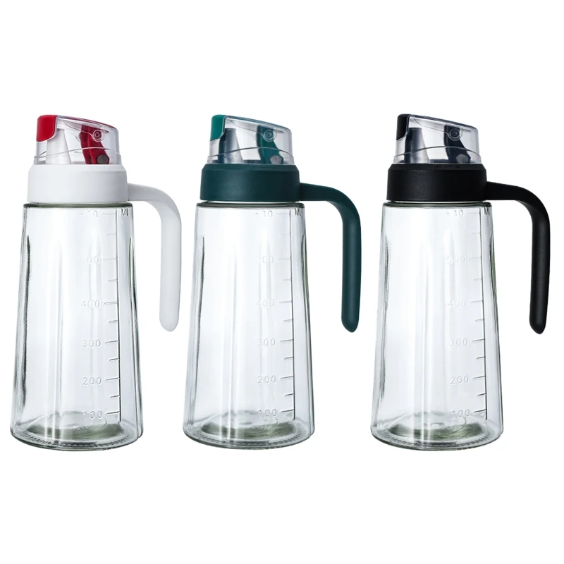 

Glass Condiment Container Non-Drip Spout Nonslip Handle for Kitchen Cooking Use