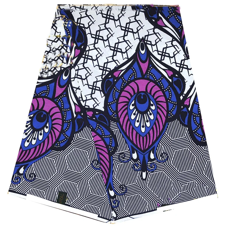 100% хлопок настоящая вощеная ткань с принтом африканская Анкара настоящий