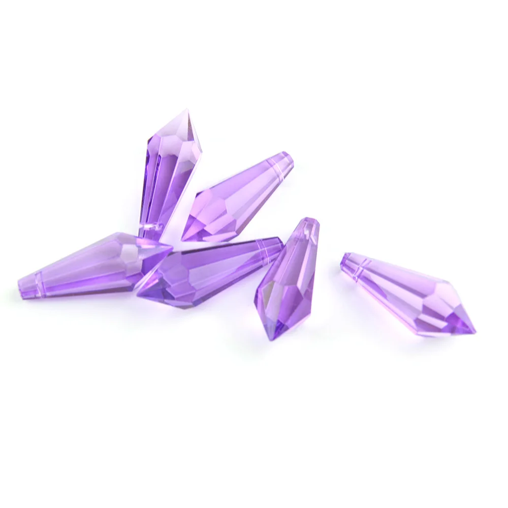 38 мм/63 мм/76 мм сиреневый сосулька капли хрустальные для люстры отделка подвесной
