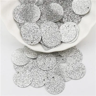 silver 20g Flat Round Sequins Loose Paillettes 20mm Sewing Cloth Wedding Home Decoration Sequin For Crafts Lentejuelas Costura 20g - Цвет: silver 20g