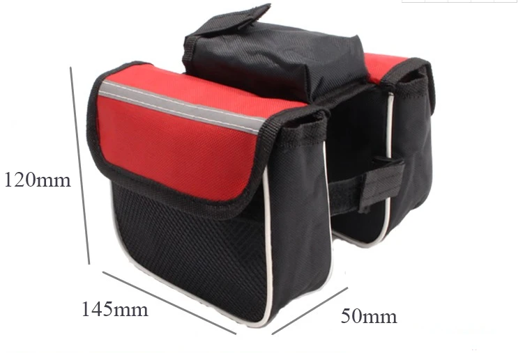 

Cycling Bicycle Bag Saddle Tube Bag with Double Pouch for Phone Towel Stuff Bike Top Frame Front Pannier 2L Large Capacity