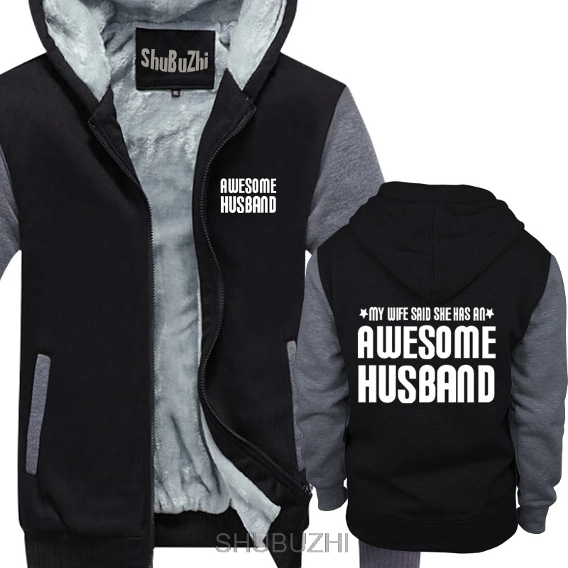 

Классный муж Для мужчин s плотные толстовки с капюшоном и Юбилей на свадьбу, день рождения, подарок на Новый год Для мужчин зимняя теплая кур...