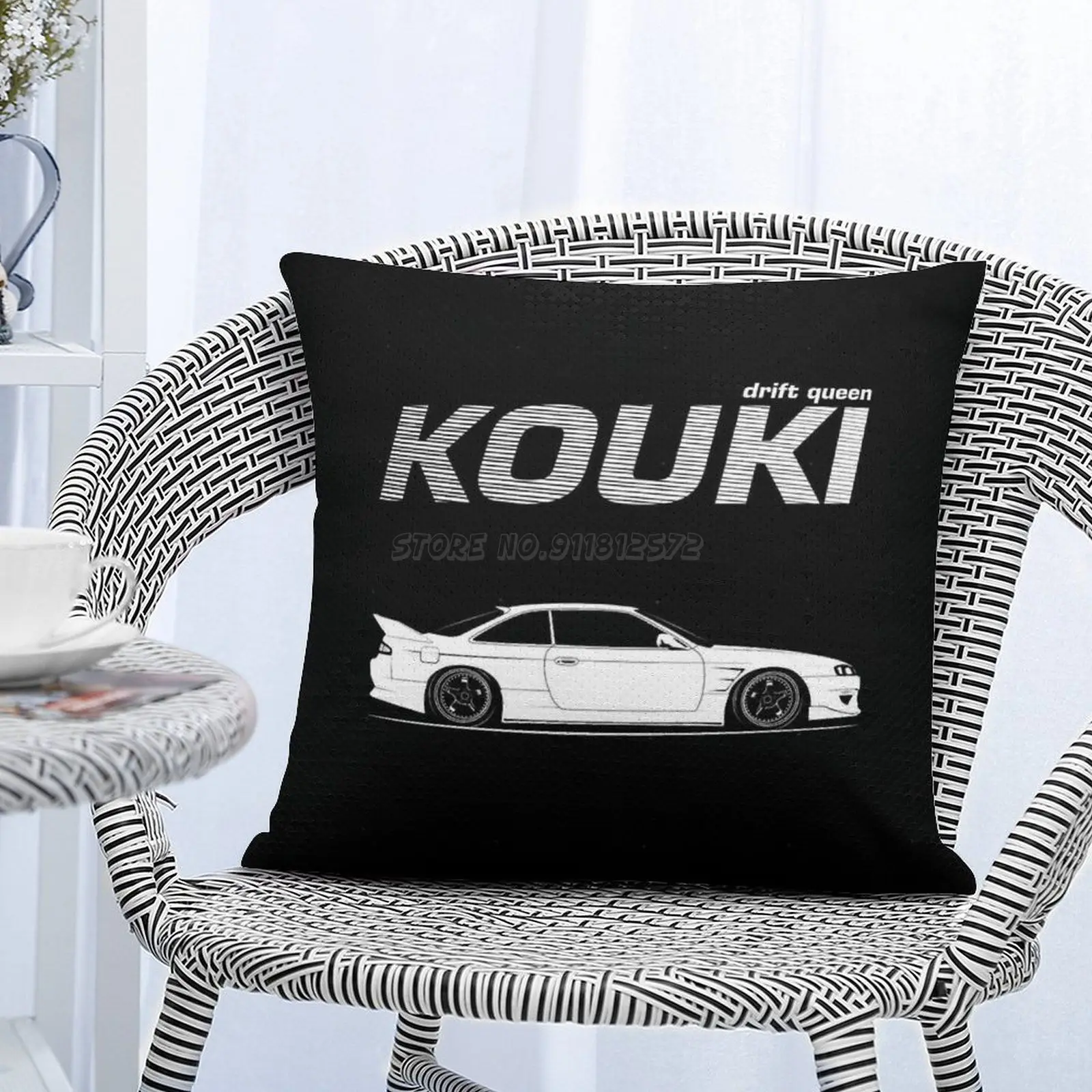 Наволочка с блестками Nissan Silvia S14 Kouki для дивана 40х40 см Mermaid Nissansilvia Nissa.