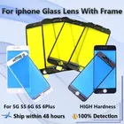 Замена неиспользованной сенсорной панели для iPhone 100%, 5G, 6G, 6S, 6Plus, передний внешний экран, стеклянная линза с рамкой, запасные части
