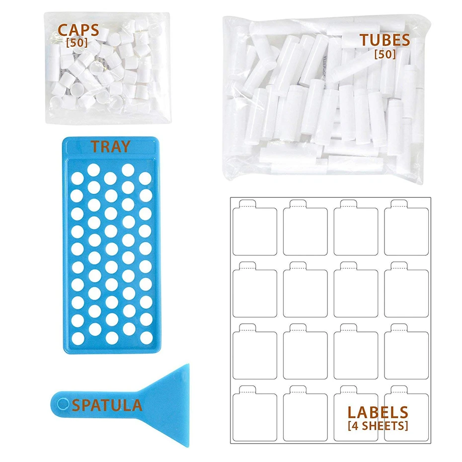 Набор пластиковых форм для бальзама губ 50 шт./компл. помада сделай сам 12 мм | Дом и