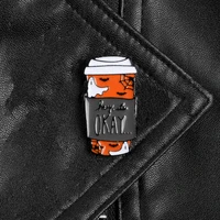coffee cup enamel pin halloween pumpkin ghost brooches backpack clothes lapel pin badge jewelry gift for kids friends