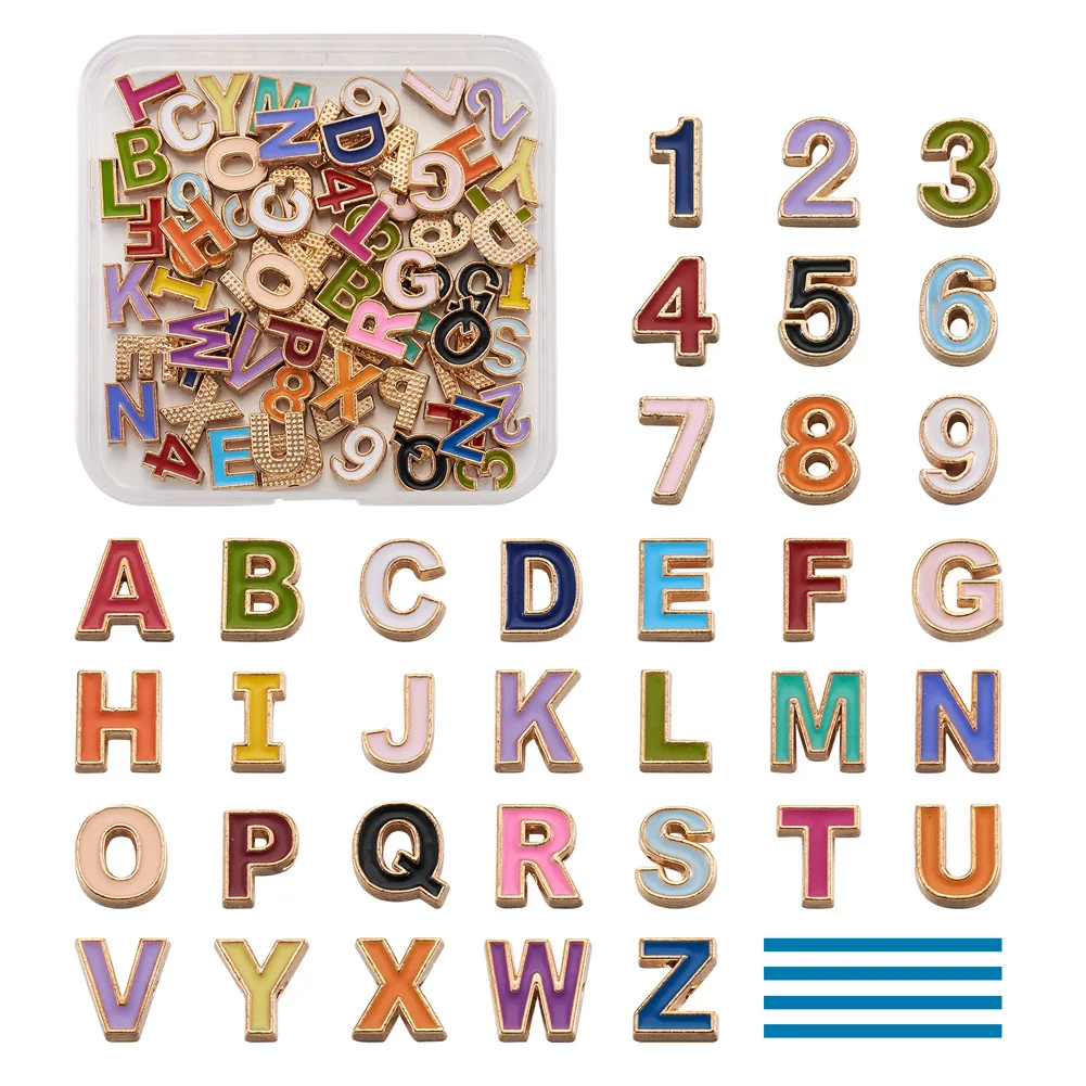 

Number Alphabet Alloy Enamel Beads Letter Spacer Beads Charms For DIY Earrings Necklaces Bracelets Jewelry Making Decoration