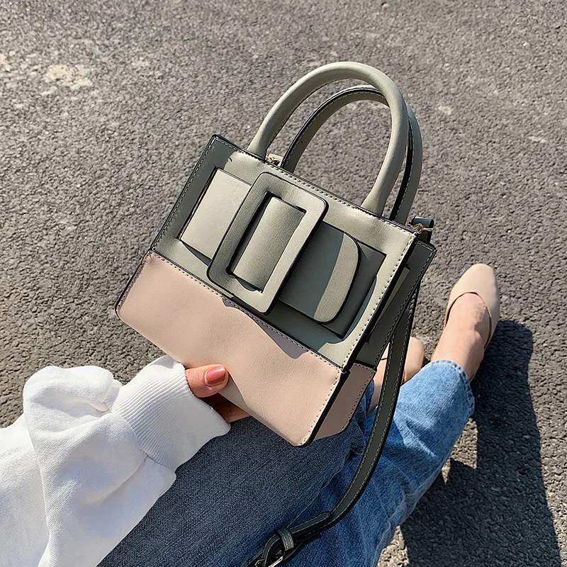 

Женская сумка через плечо Bolsos 2020, сумки на плечо, женская сумка через плечо, миниатюрная сумка контрастных цветов из искусственной кожи с кл...