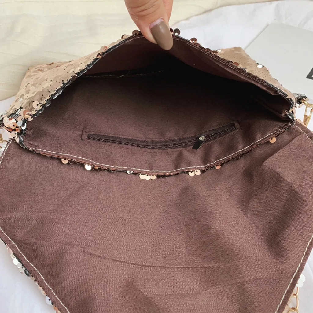 

Bling Shoulder Bags Ladies Fashion Women Solid Color Hasp Clutch Bag Phone Bag Sequin Shoulder Bag Hasp Messenger Bag torebka
