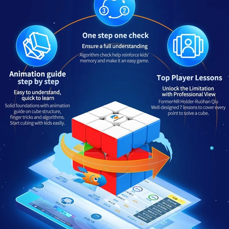 GAN MG3i cube 3x3 Monster Go cube GAN MG 3i Ai Smart Cube Cubo inteligente GAN MG3i 3x3, GAN MG3i cube 3x3 Monster Go cube GAN MG 3i Ai Smart Cube GAN Cubo cubo m&aacute;gico profesional 3x3x3 Speed cube APP Smart cube-3