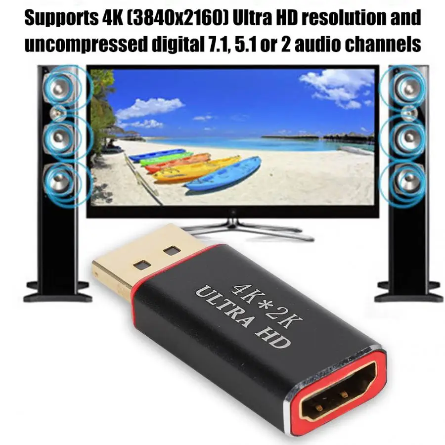 Портативный 4K X 2K Ultra HD DP Мужской HDMI Женский адаптер конвертер для настольного