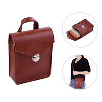 portable kalimba storage bag microfiber leather multi functional soft case bag for thumb piano with strap brown