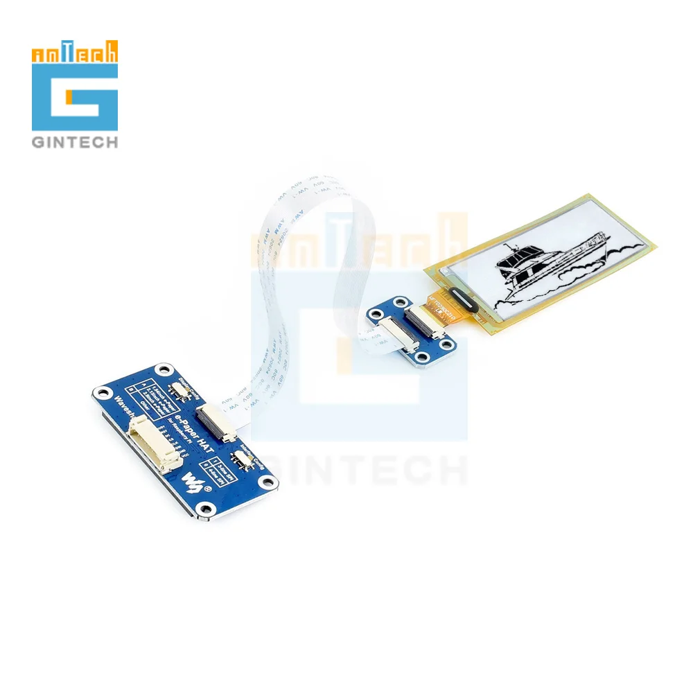 Гибкая шляпа для дисплея E Ink 296 × 128 2 9 дюйма Raspberry Pi/Jetson Nano/Arduino/Nucleo SPI электронная