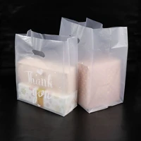 50pcs thank you gift wrapping bags candy cookie cake shop pastry packaging bag with hand household plastic present cookie cake