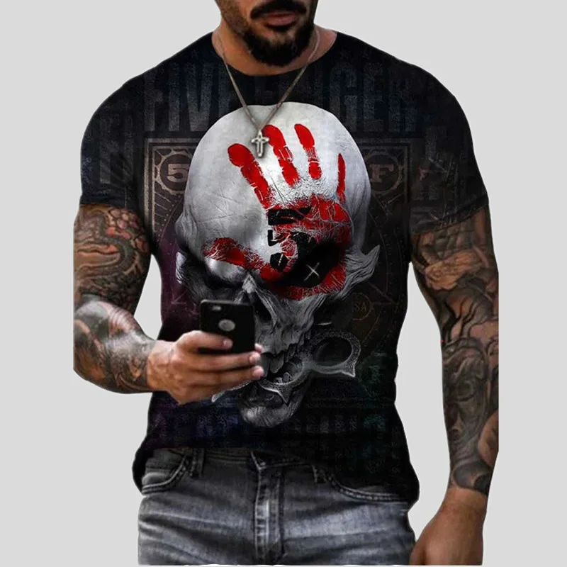 

Men's Fashion Vintage Poker Print Short Sleeve Tshirts 2021 Summer New Men Oversized O Collared Graphic T Shirts Anime Clothes