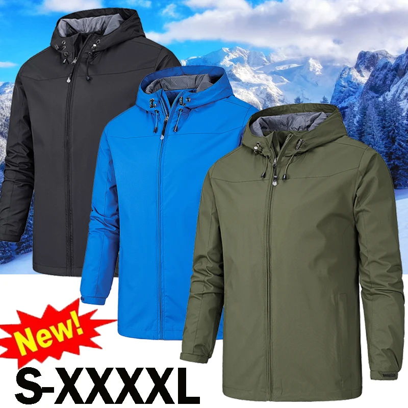 

2022 Fashion Brand Waterproof Jacket Raincoat Men's Sportswear Outdoor Hooded Soft Shell Jacket Rainproof Jacket