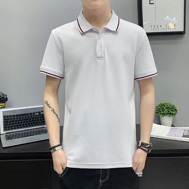 

Men's Polo Shirt summer short sleeve t-shirt men's fashion Lapel top clothes business leisure half sleeve T-shirt polo shirt men