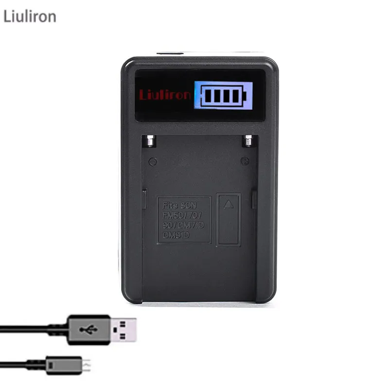 3x NP F770 F750 NP-F750 Li-ion Replacement Battery+ LCD USB Charger for Sony NP-F750 NP-F770 Camcorder LED Video Light D&F - Цвет: charger only