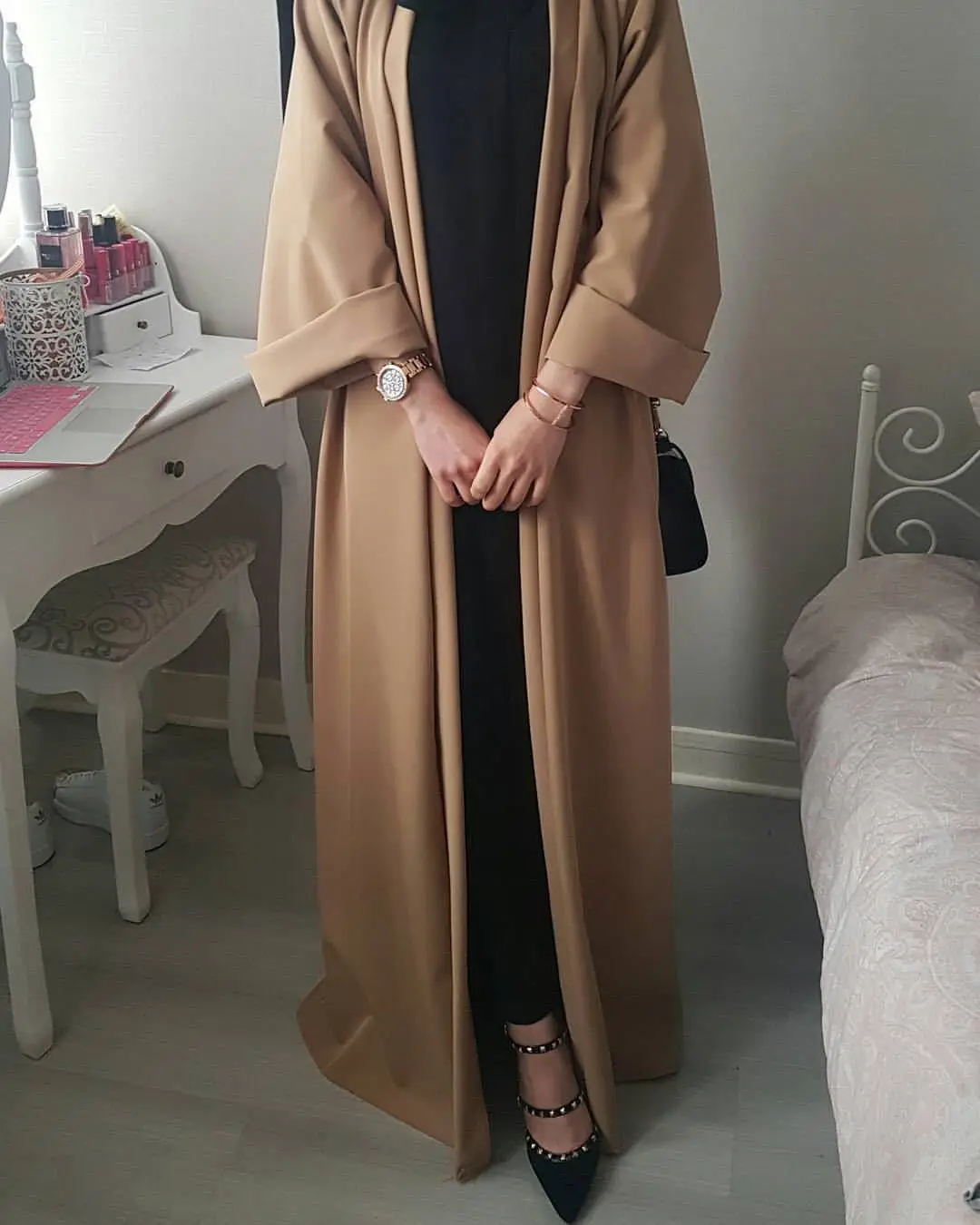 Дубай Abaya Турция кимоно кардиган Ислам Мусульманский хиджаб платье Jilbab халат Ete Caftan Исламская одежда F8167