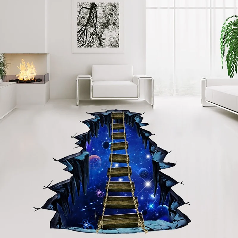 Водостойкая напольная 3d-наклейка Космический подводный мир самоклеящаяся