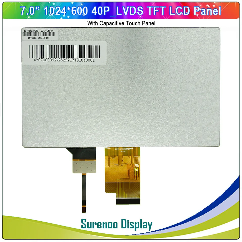 7 дюймовый/7 0 дюймов 1024*600 40P_LVDS TFT ЖК модуль монитор экрана и FT5426 I2C емкостная
