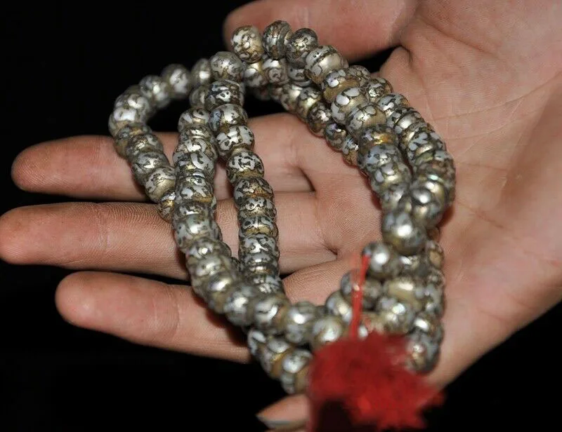 

wedding decoration Tibet buddhism pearl shell Carved Om Mani Padme Hum Prayer bead Amulet necklace