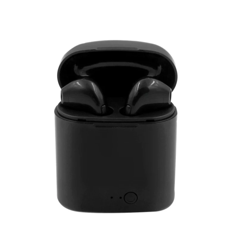 I7 TWS Bluetooth наушники беспроводные наушники bluetooth-гарнитура Беспроводные наушники с зарядным чехлом для телефона xiaomi huawei - Цвет: i7S Black with Blox