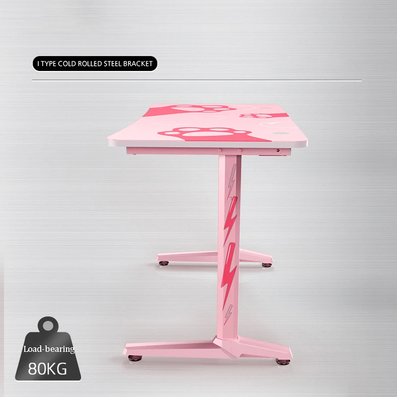 Компьютерный стол для киберспорта розовый с изображением кошки девочек |