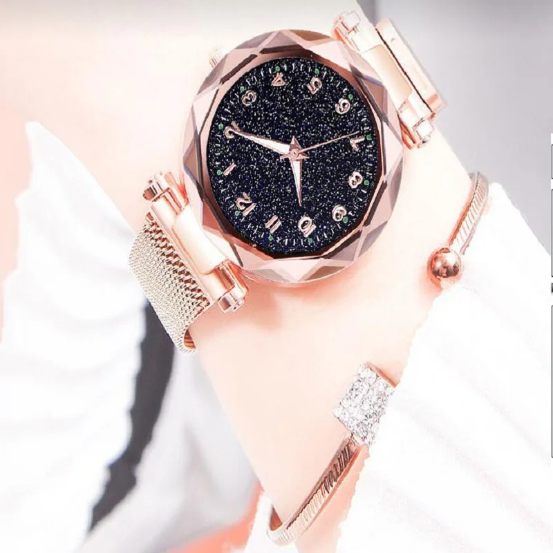 

2019 Latest Design Quartz Ladies Watch Fashion Magnetic Strap Men And Women Suitable For Watch Magnets With Luminous Quartz Watc
