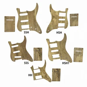 1 set of New Spalted Maple Wood Strat SSS Electric Guitar pickguard wood SSH HSH Blank Customizable